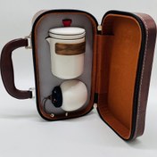 تصویر ست دمنوش خوری کیف چرم 