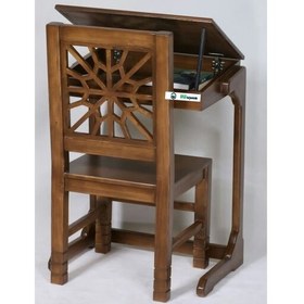 تصویر میز و صندلی نماز و تحریر باکس دار چوبی مستقیم از تولیدی 