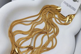 تصویر گردنبند ماری طلایی استیل رنگ ثابت "Mari" necklace