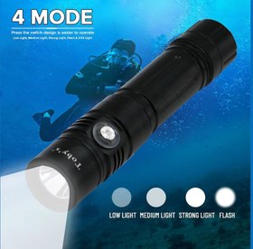 تصویر چراغ قوه غواصی توبیز Toby's Super Bright Scuba Driving Torch 1600lm 100m DT-01 