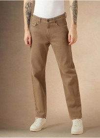 تصویر شلوار جین مردانه بژ با فیت راحت - راحتی کلاسیک برای استفاده روزمره برند dennis lingo Men's Beige Relaxed Fit Jeans - Everyday Classic Comfort