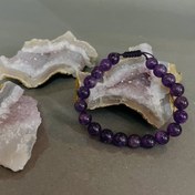 تصویر دستبند سنگ طبیعی آمیتیست 