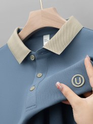 تصویر تیشرت یقه دار U کد 811 سایز ۴ ایکس ال رنگ سبز 