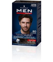 تصویر کیت رنگ موی مردانه من پرفکت Men Perfect شماره 80 رنگ مشکی قهوه ای SCHWARZKOPF MEN PERFECT 80 BLACK BROWN