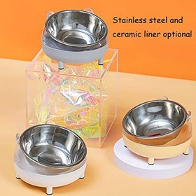 تصویر ظرف پایه دار شیب دار با کاسه استیل ویلیام Four legged Cat Bowl