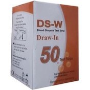 تصویر نوار تست قند خون دی اس دبلیو مدل Draw-In بسته ۵۰ عددی 