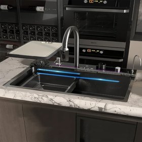 تصویر سینک ظرفشویی دودی تک لگن ۹۰ سانت هوآدیو 