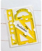 تصویر ست خط کش نقاله گونیا ژله ای آریا – کد ۱۱۷۵ 