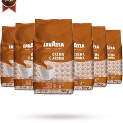 تصویر 6 بسته دانه قهوه لاوازا lavazza مدل کرما اِ آروما Crema e aroma یک کیلویی 