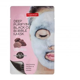 تصویر ماسک حبابی مدل ولکانیک ا PUREDERM DEEP PURFYING BLACK O2 BUBBLE MASK VOLCANIC PUREDERM DEEP PURFYING BLACK O2 BUBBLE MASK VOLCANIC