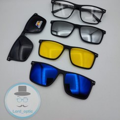 تصویر عینک طبی کاوردار با ۴ کاور مگنتی آفتابی رای بن Ray Ban کد 2357 