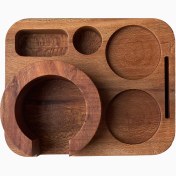 تصویر استند پرتافیلتر قهوه چوبی سایز ۵۱ مدل مربعی 