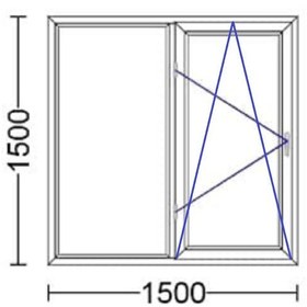 تصویر پنجره دوجداره UPVC سفید دو حالته همراه با یراق آلات کامل و شیشه سایز 1.5 در 1.5(ارسال با باربری و پسکرایه) 
