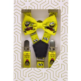 تصویر ست ساسبند و پاپیون بچگانه طرح باب اسفنجی 