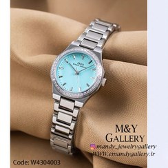 تصویر ساعت زنانه صفحه آبی 