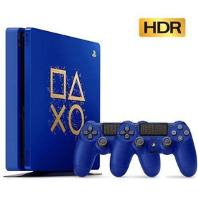 تصویر کنسول بازی سونی کپی خور PS4 Slim Days Of Play | حافظه 500 گیگابایت به همراه یک دسته اضافه PlayStation 4 Slim Copy Set 500 GB Bundle Days Of Play Limited Edition + 1 extra controller