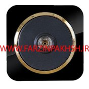 تصویر کلید و پریز دلند مدل آدا پلکسی مشکی زه طلایی Deland switches and sockets Ada Black Gold Plexi