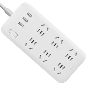تصویر چندراهی برق شیائومی مدل Mijia ظرفیت ۶ راهه با ۳ پورت USB 