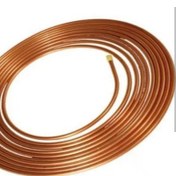 تصویر لوله مسی کلاف 15 متری سایز 1/4 اینچ ضخامت 0/63 مهر اصل copper pipe mehr asl 1/4