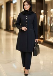 تصویر مانتو شلوار اداری اریکا رنگ مشکی 