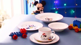 تصویر سرویس چینی زرین 1 نفره کودک میکی موس (5 پارچه) Zarin Iran ItaliaF Mickey-Mouse 5 Pieces Porcelain Kid Dinnerware Set