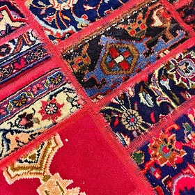 تصویر فرش چهل تیکه کلاژ گرد patchwork