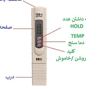 تصویر دستگاه تی دی اس متر tds(سختی سنج آب) تصفیه اب تسویه تصویه 