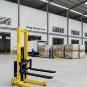 تصویر استاکر دستی ظرفیت ۳تن حداکثر ارتفاع ۱/۷۰ آریا استاکر ایران Hand stacker with a capacity of 3 tons and a maximum height of 1/70