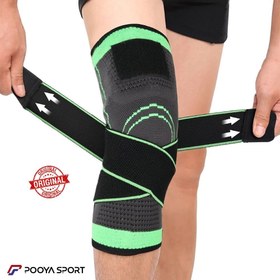 تصویر زانوبند ورزشی چسبی مدل ضربدری (خارجی) KNEE SUPPORT