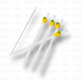 تصویر پک ۴ عددی نی شیشه‌ای طرح لیمو 