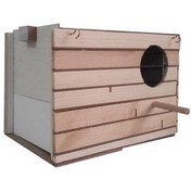 تصویر لانه پرنده عروس هلندی طرح چوبی درب کشویی 