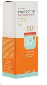 تصویر . کرم ضدآفتاب نئودرم، با SPF50، مدل Highly Protective، محافظ UVA، حجم 50 میلی‌لیتر تاریخ۱۴۰۴/۱۱ 