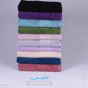 تصویر حوله حمام ماندگار تبریز طرح ورساچه مدل 1115 