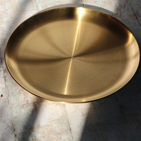 تصویر سینی سرو طلایی استیل - بزرگ 