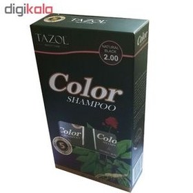 تصویر شامپو رنگ مو تزول (Tasol) شماره 2.0 حجم 60 میلی‌لیتر رنگ مشکی بسته 2 عددی 