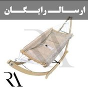 تصویر گهواره ننو سنتی نوزاد آسای بانوج چوبی تاشو راتین مدل ساده 