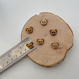 تصویر دکمه خرسی چوبی 