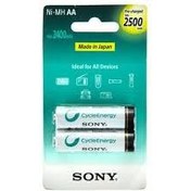 تصویر باتری قلمی قابل شارژ سونی بسته 2 عددی sony size AA 