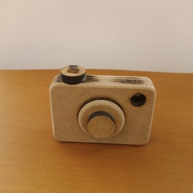 تصویر دوربین چوبی خام و بدون رنگ مناسب سیسمونی و اسباب بازی کودک رنگاچوب 
