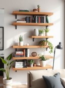 تصویر شلف چوبی دیواری کد U3 