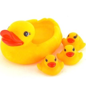 تصویر اسباب بازی حمام قورباغه 4 تکه با ابعاد 11x8x5 سانتیمتر برند toys 4-Piece Duck Bath Toy 11x8x5cm