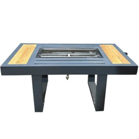 تصویر آتشدان مستطیل دور چوب 