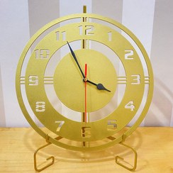 تصویر ساعت رومیزی مدرن فلزی با موتور تایوانی آرام گرد، رنگ کوره ای، قطر 30 