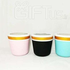 تصویر گلدان بتنی طرح طلایی 