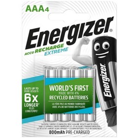 تصویر باتری نیم قلمی قابل شارژ انرجایزر مدل Extreme بسته 2 عددی Energizer Extreme Rechargeable AAA Battery 2pcs