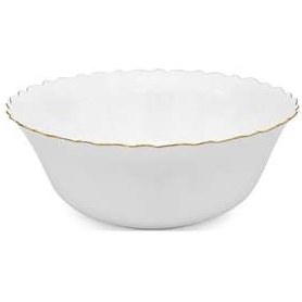 تصویر کاسه ماست گرد آرکوپال دیلایت طرح لب طلا کنگره ای 6 عددی Delight Arcopal Round Yogurt Bowl, Gold Rim Design, 6 Pieces