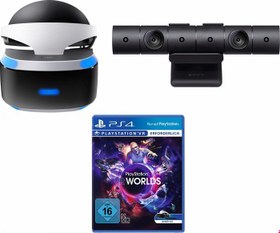 تصویر عینک واقعیت مجازی پلی استیشن سونی PlayStation VR Brille VR Worlds DLC PS4 Kamera Astro Bot Rescue Mission VR 