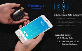 تصویر مبدل سیم کارتی بلوتوثی Ikos مدل K1S مناسب برای گوشی آیفون ا IKOS K1S Bluetooth Smart Nano SIM Card Adapter for iOS Phones IKOS K1S Bluetooth Smart Nano SIM Card Adapter for iOS Phones