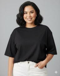 تصویر تیشرت زنانه قواره دار باکسی بیسیک کد ۱۴۹۰ 