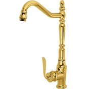 تصویر شیر ظرفشویی قاجاری طلایی مدل بامبو 